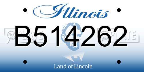 B514262 Illinois License Plate