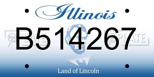 B514267 Illinois License Plate