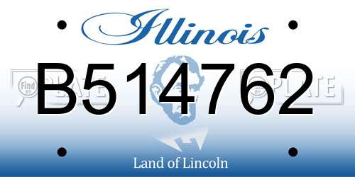 B514762 Illinois License Plate