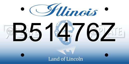 B51476Z Illinois License Plate