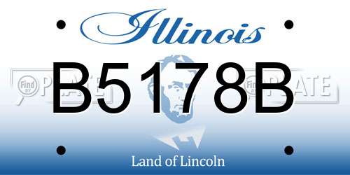 B5178B Illinois License Plate