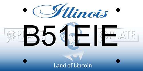 B51EIE Illinois License Plate