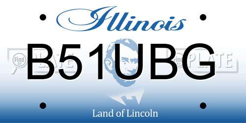 B51UBG Illinois License Plate