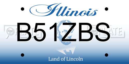 B51ZBS Illinois License Plate