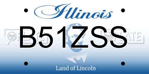 B51ZSS Illinois License Plate