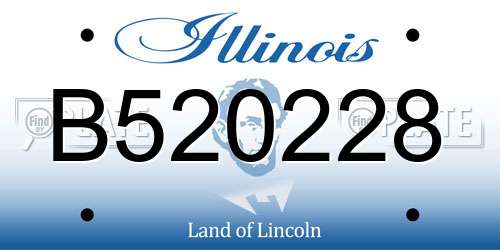 B520228 Illinois License Plate