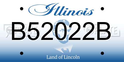 B52022B Illinois License Plate