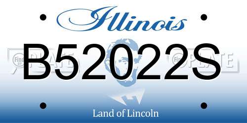 B52022S Illinois License Plate