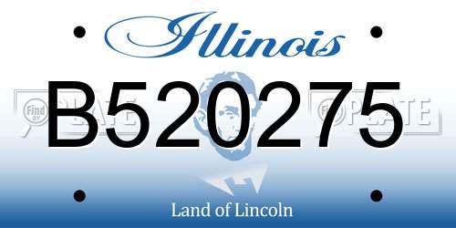 B520275 Illinois License Plate