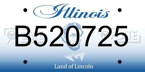 B520725 Illinois License Plate