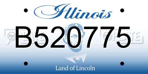 B520775 Illinois License Plate