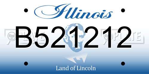 B521212 Illinois License Plate
