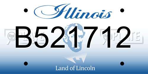 B521712 Illinois License Plate