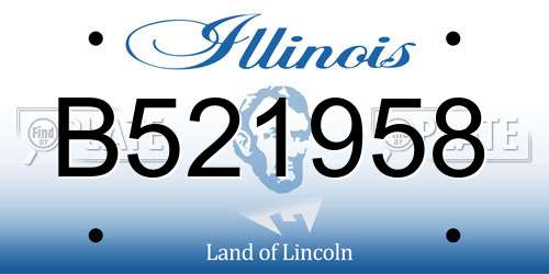B521958 Illinois License Plate