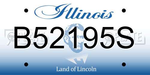 B52195S Illinois License Plate