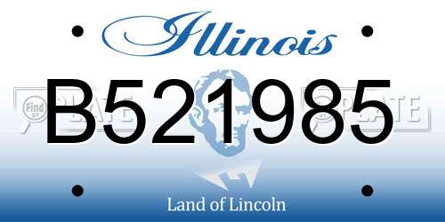 B521985 Illinois License Plate