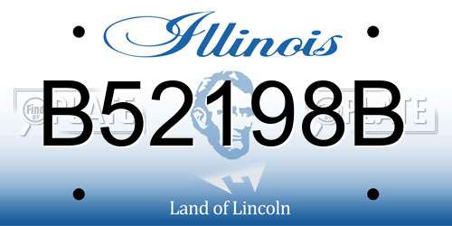 B52198B Illinois License Plate