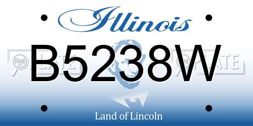 B5238W Illinois License Plate