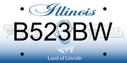 B523BW Illinois License Plate