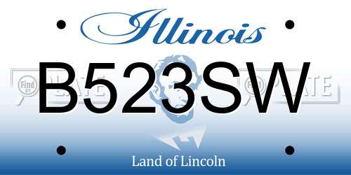 B523SW Illinois License Plate