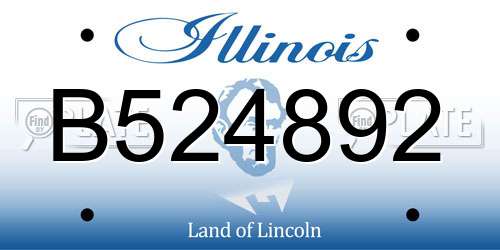 B524892 Illinois License Plate