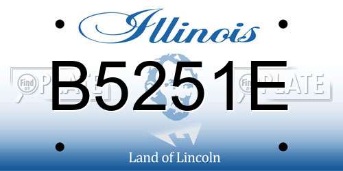 B5251E Illinois License Plate
