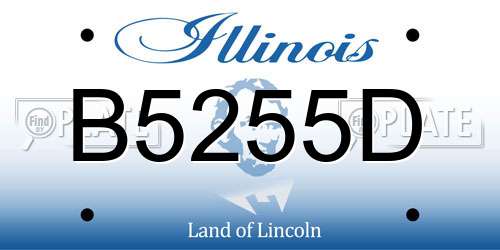 B5255D Illinois License Plate