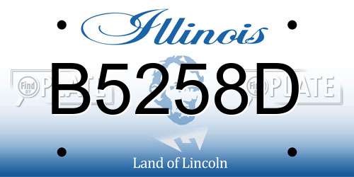 B5258D Illinois License Plate