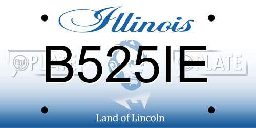 B525IE Illinois License Plate