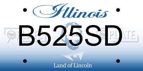 B525SD Illinois License Plate