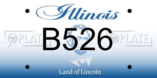 B526 Illinois License Plate