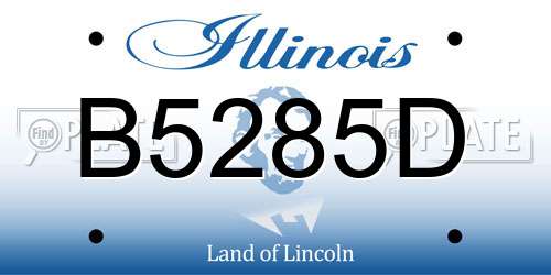 B5285D Illinois License Plate