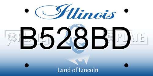 B528BD Illinois License Plate