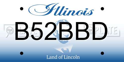 B52BBD Illinois License Plate