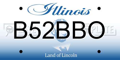 B52BBO Illinois License Plate