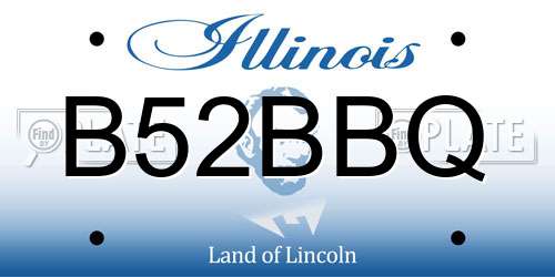 B52BBQ Illinois License Plate