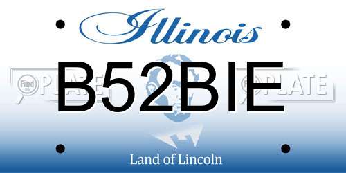 B52BIE Illinois License Plate