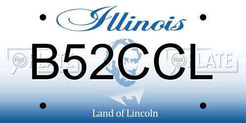 B52CCL Illinois License Plate