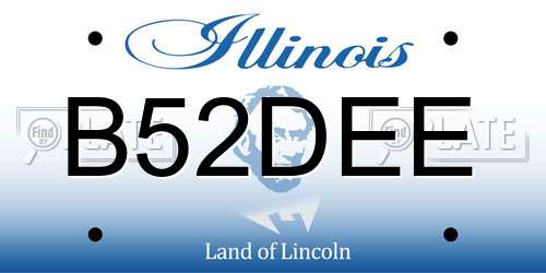 B52DEE Illinois License Plate