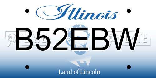 B52EBW Illinois License Plate