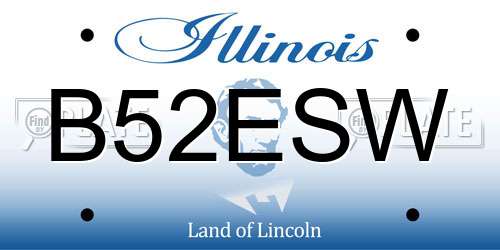 B52ESW Illinois License Plate