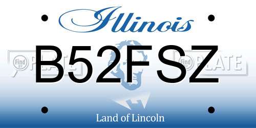 B52FSZ Illinois License Plate