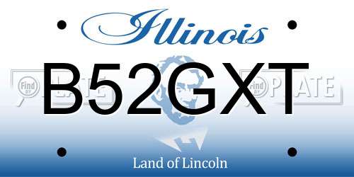 B52GXT Illinois License Plate
