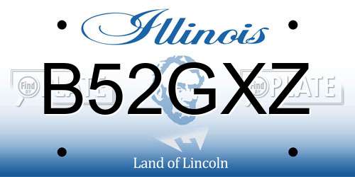 B52GXZ Illinois License Plate