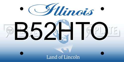 B52HTO Illinois License Plate