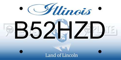 B52HZD Illinois License Plate