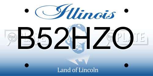 B52HZO Illinois License Plate