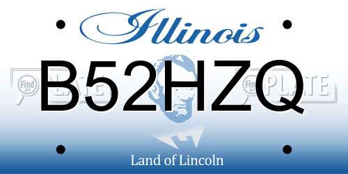 B52HZQ Illinois License Plate