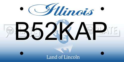 B52KAP Illinois License Plate