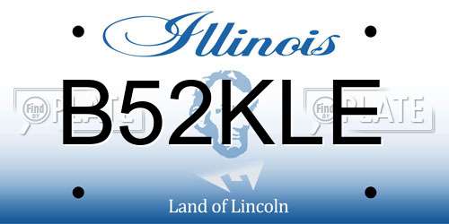 B52KLE Illinois License Plate